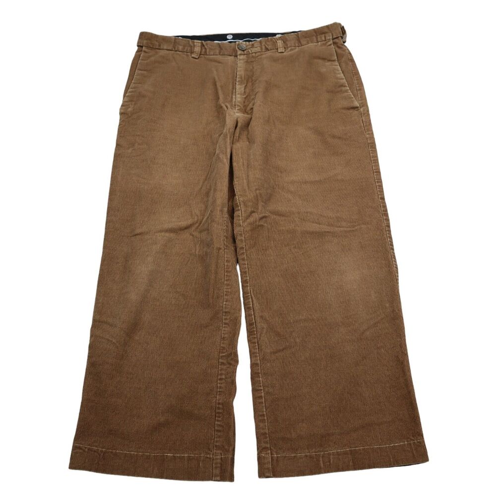 Haggar Corduroy Pants Mens 34 x 24 Brown Khaki Dress Workwear Office Pockets